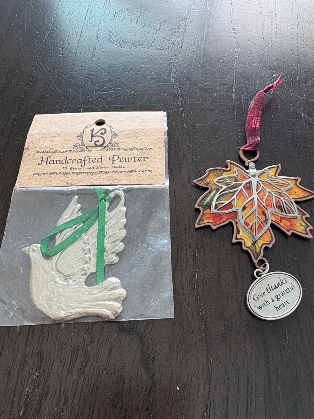 Dove Ornament with Green Ribbon - Home Holiday